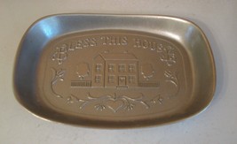Wilton Armetale Pewter Bread Snack TRAY "Bless This House" RWP Hallmark MINT - $9.89