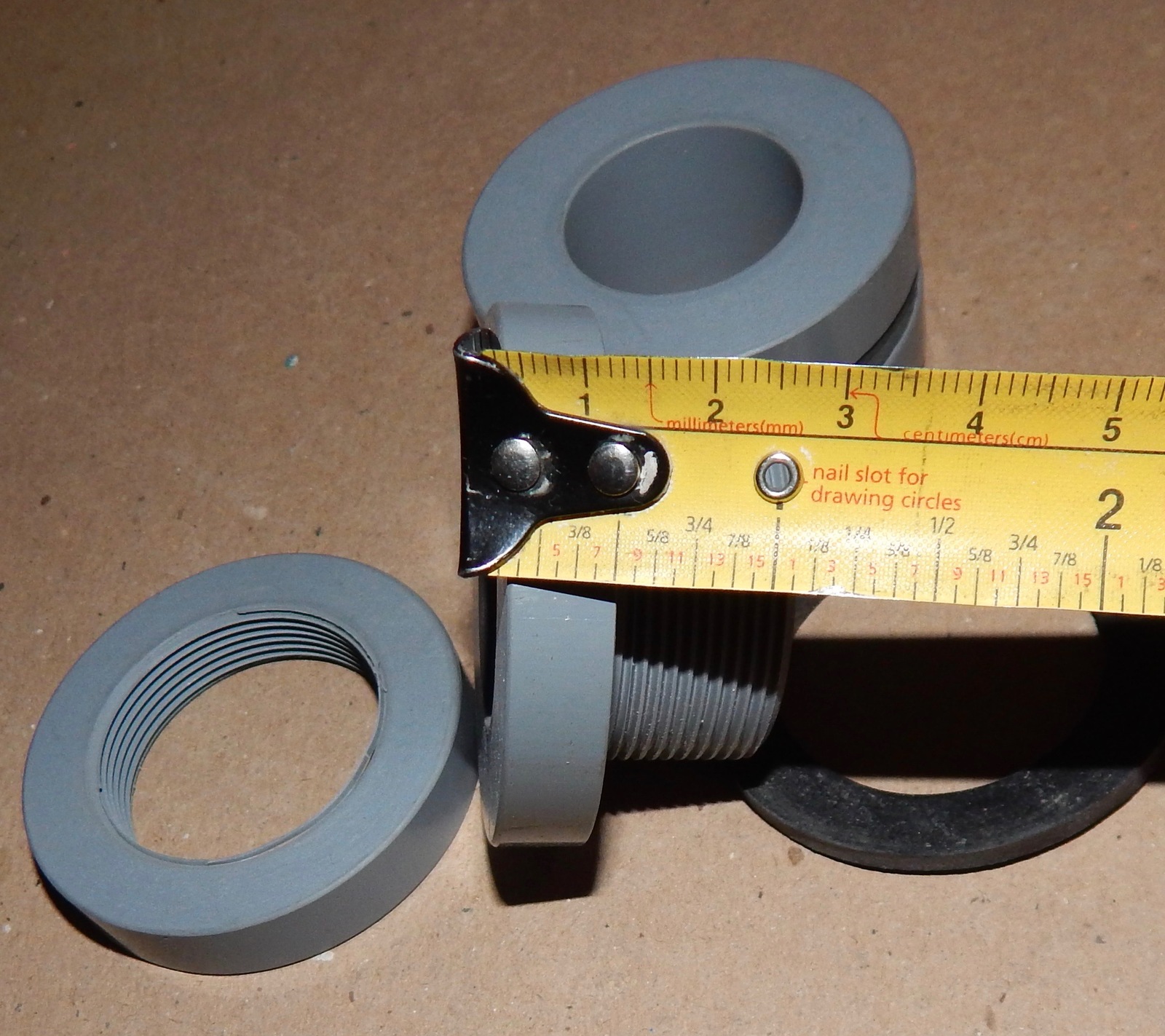 3/4" PVC Grey Bulkhead Fittings 2ea Rain Barrels Aquariums WaterTanks