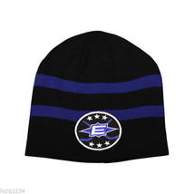 Easton Retro Logo Black & Royal Blue Striped Knit Hockey Beanie Winter Hat - $18.99