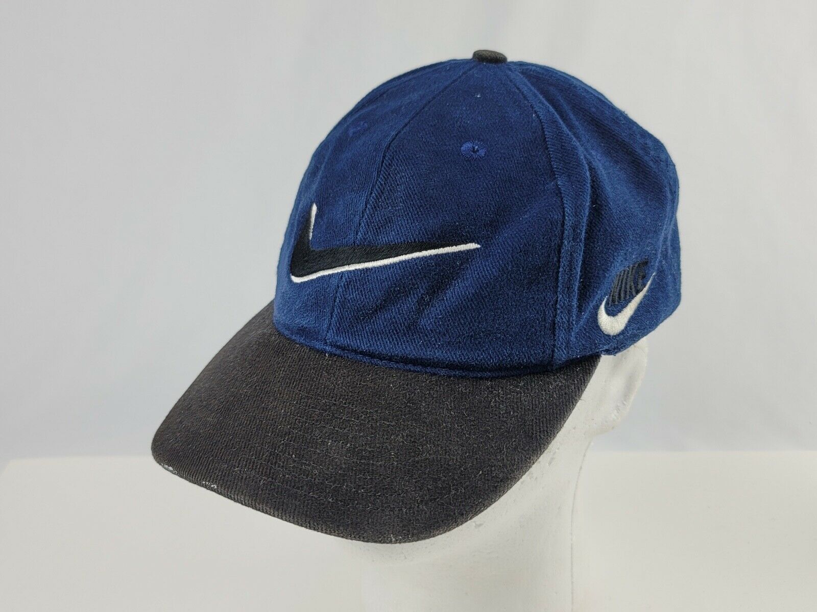 Vtg Nike Golf Hat Swoosh Check Red Strapback Cap