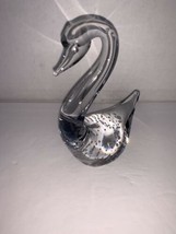 Vintage Murano Style Swan Bird Paperweight with Controlled Bubbles 5 1/4” - $20.00