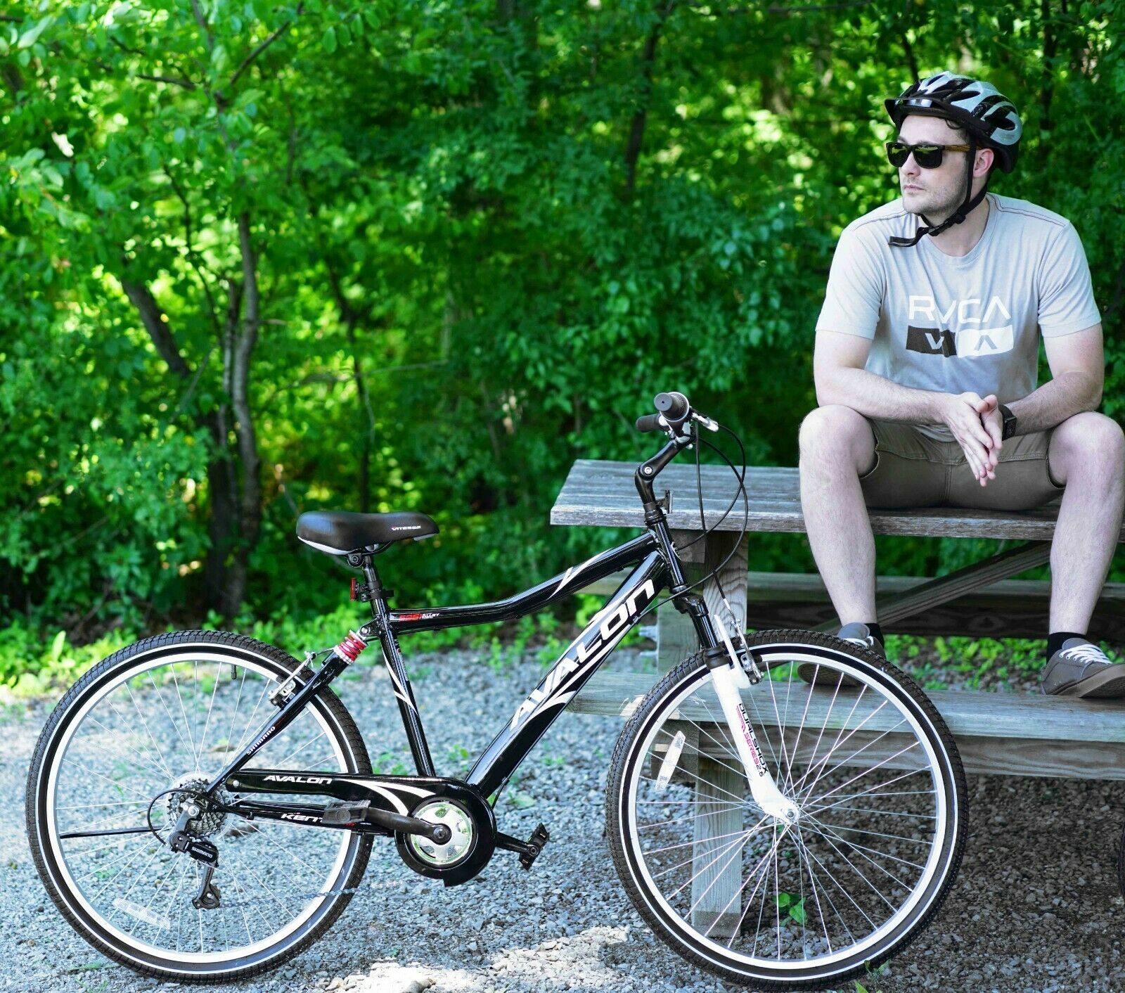 Kent 26" Avalon Comfort Men's Bike with Full Suspension, Black Free