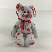 Ty Beanie Baby Smooch Kiss Valentines Bear Plush Bean Bag Stuffed Vintage w TAGS - $14.80