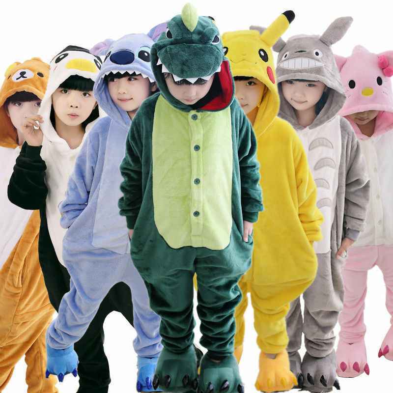 Hot! Sale Kids Pajamas Kigurumi Unisex Cosplay Animal Costume bodysuit Sleepwear