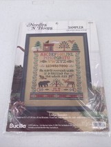 Bucilla Lodge Sampler Counted Cross Stitch #1673 Vintage Moose Bear Raccoon - $18.69