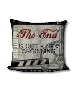 Retro Distressed Cinema Pillow Cover - Inspirational Quote Pillow - Home... - $14.99