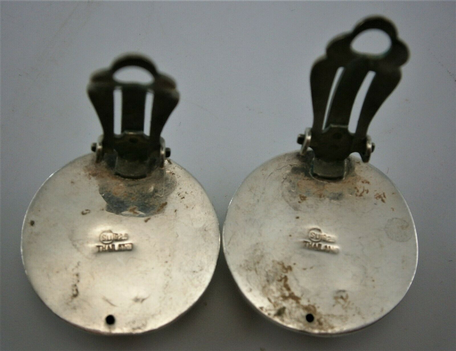 (2) Sets of Modernistic Styled Sterling Silver ClipOn Earrings