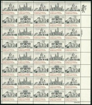 American Architecture - Sheet of Forty 15 Cent Postage Stamps Scott 1838-41 - $15.95