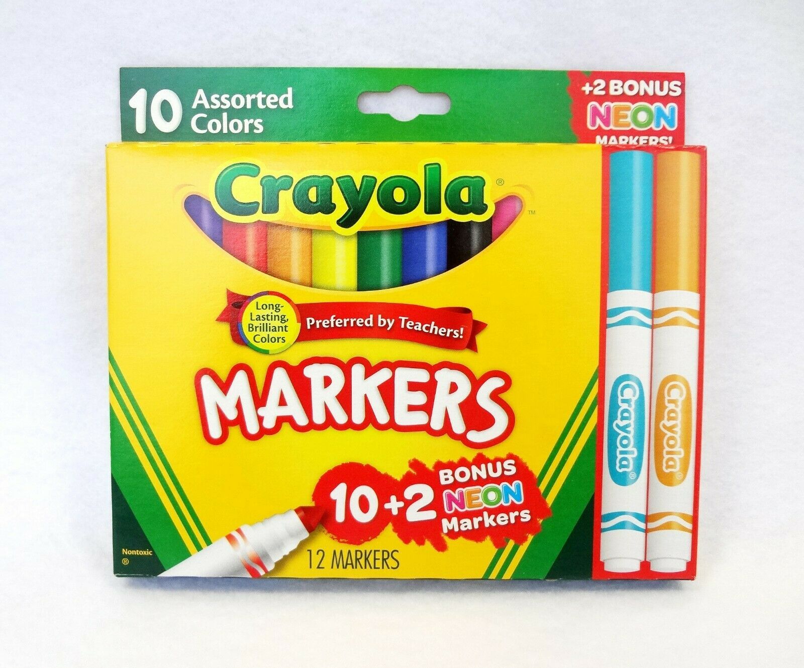 Crayola Markers 10 + 2 Bonus NEON Assorted Colors x 2 Sets - New ...