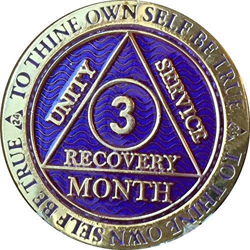 3 Month AA Medallion Reflex Purple Gold Plated 90 Day Chip