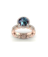 2 Ct Round Cut Alexandrite Diamond Bridal Engagement Ring 14K Rose Gold ... - $121.55