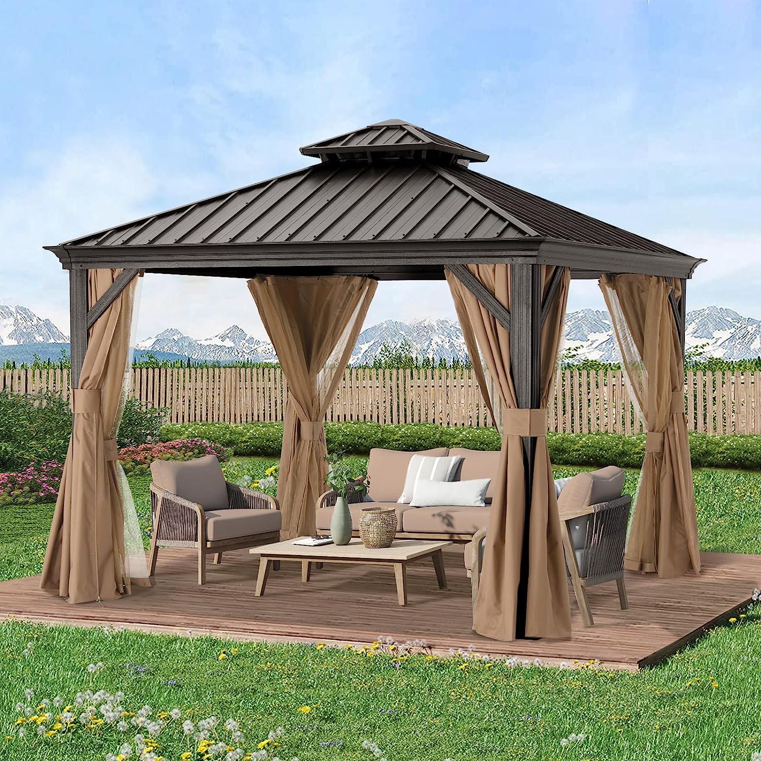 ABCCANOPY 10x10 Hardtop Gazebo - Outdoor Permanent Gazebo - Gazebos ...