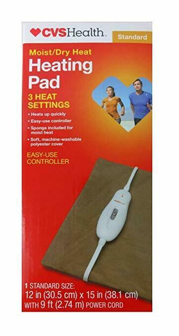 CVS Health Moist/Dry Heat HEATING PAD 3-Heat Settings & 2-Hr. Auto Off ...