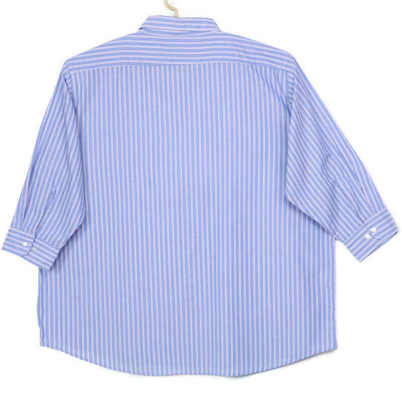 Haband Mens Dress Shirt Blue Purple White Striped Big & Tall Size 20 M ...