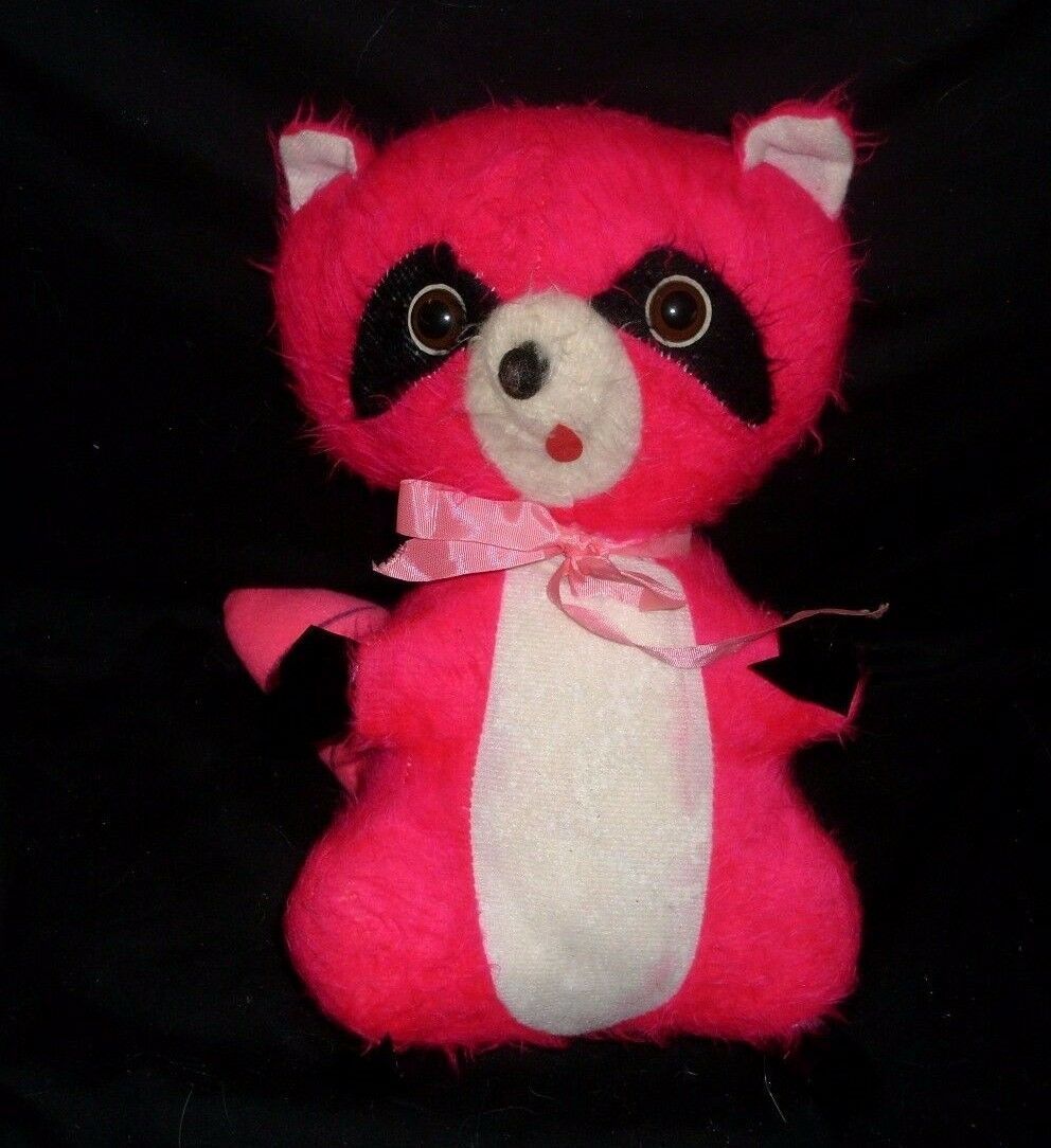 pink raccoon stuffed animal
