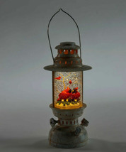 Cardinals Water Lantern with Two Red Birds 10" High Lights Up Floating Glitter  image 2