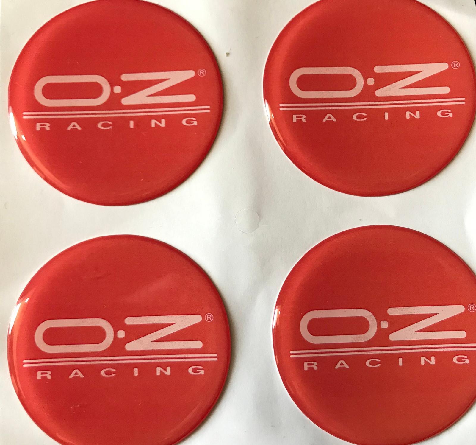 Logo OZ RACING 4 x 50 domed stickers for wheel center caps Decals