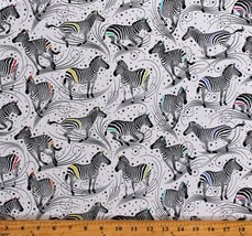 Cotton Zebras Animals Tula Pink Linework Cotton Fabric Print by the Yard... - $15.95