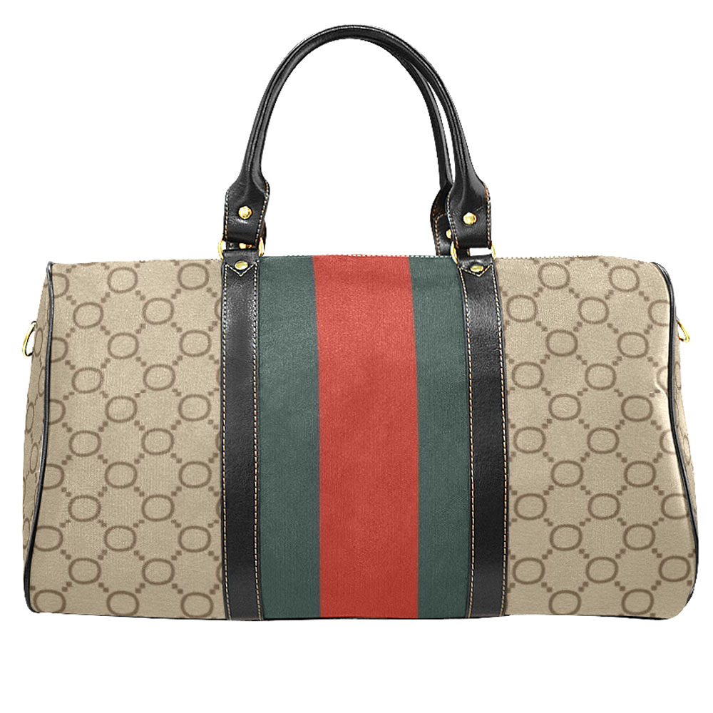 Gucci Style Green Red Stripes Travel Bag Gym Bag Luxury Style Large ...