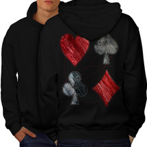 Heart Spade Club Casino Sweatshirt Hoody Ace Shape Men Hoodie Back - $20.99
