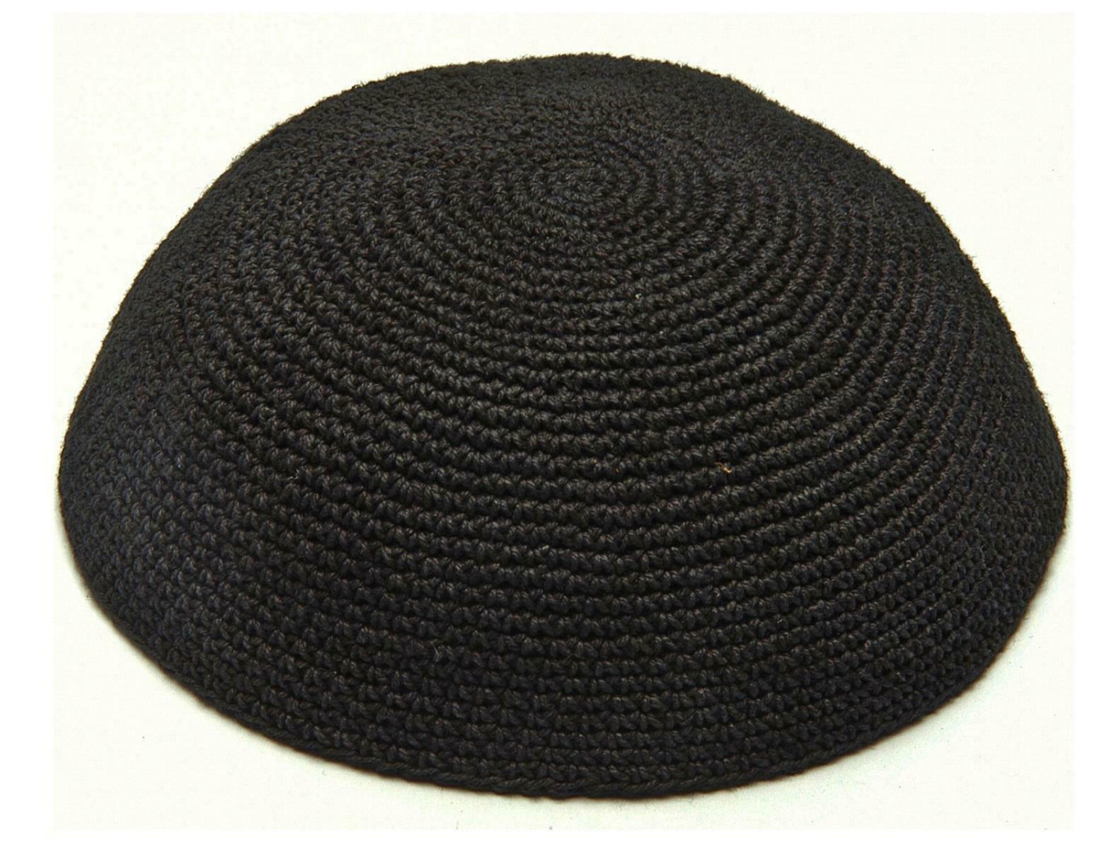 Classic Black Jewish Dome cupola Yarmulke Knitted Yamaka Kippa knoll Hat Cap