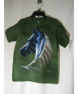 THE MOUNTAIN KID&#39;S TEE SHIRT &quot;PATRIOTIC HORSE HEAD&quot; SIZE YOUTH LARGE NEW... - $17.85