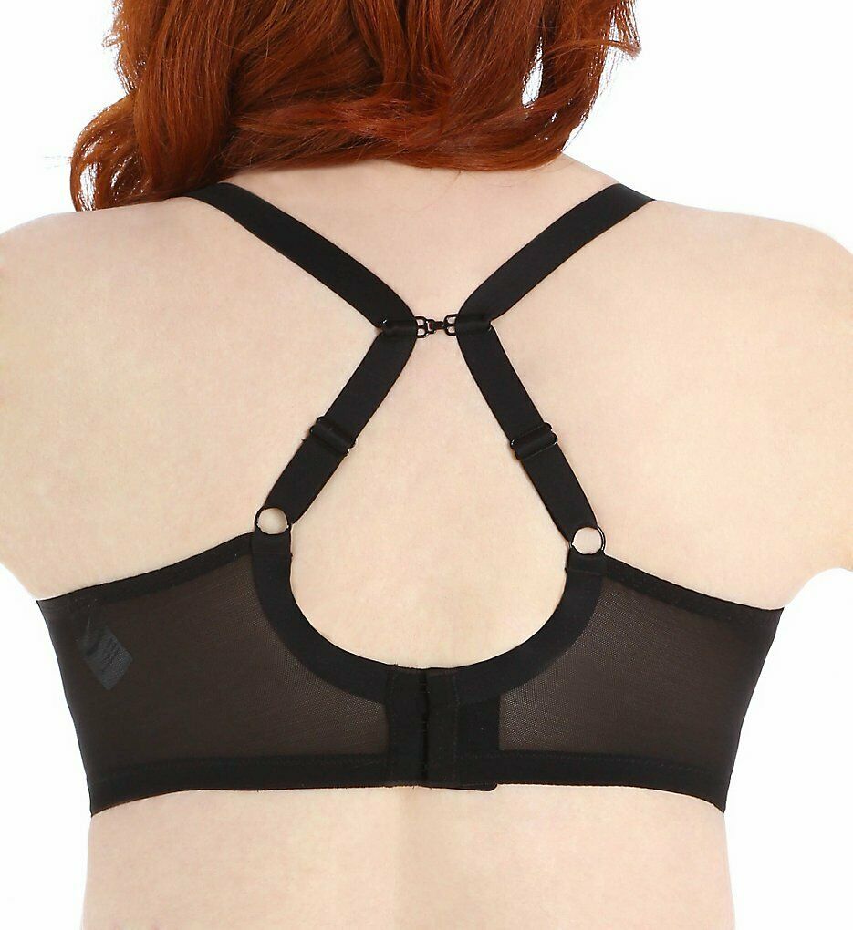 Elomi BLACK Energise J Hook with Underwire Sports Bra, US 44I Bras