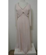 Alyce Designs Gown Vintage MOB Sheer Pink Rhinestone Crystal Empire Talo... - $179.99