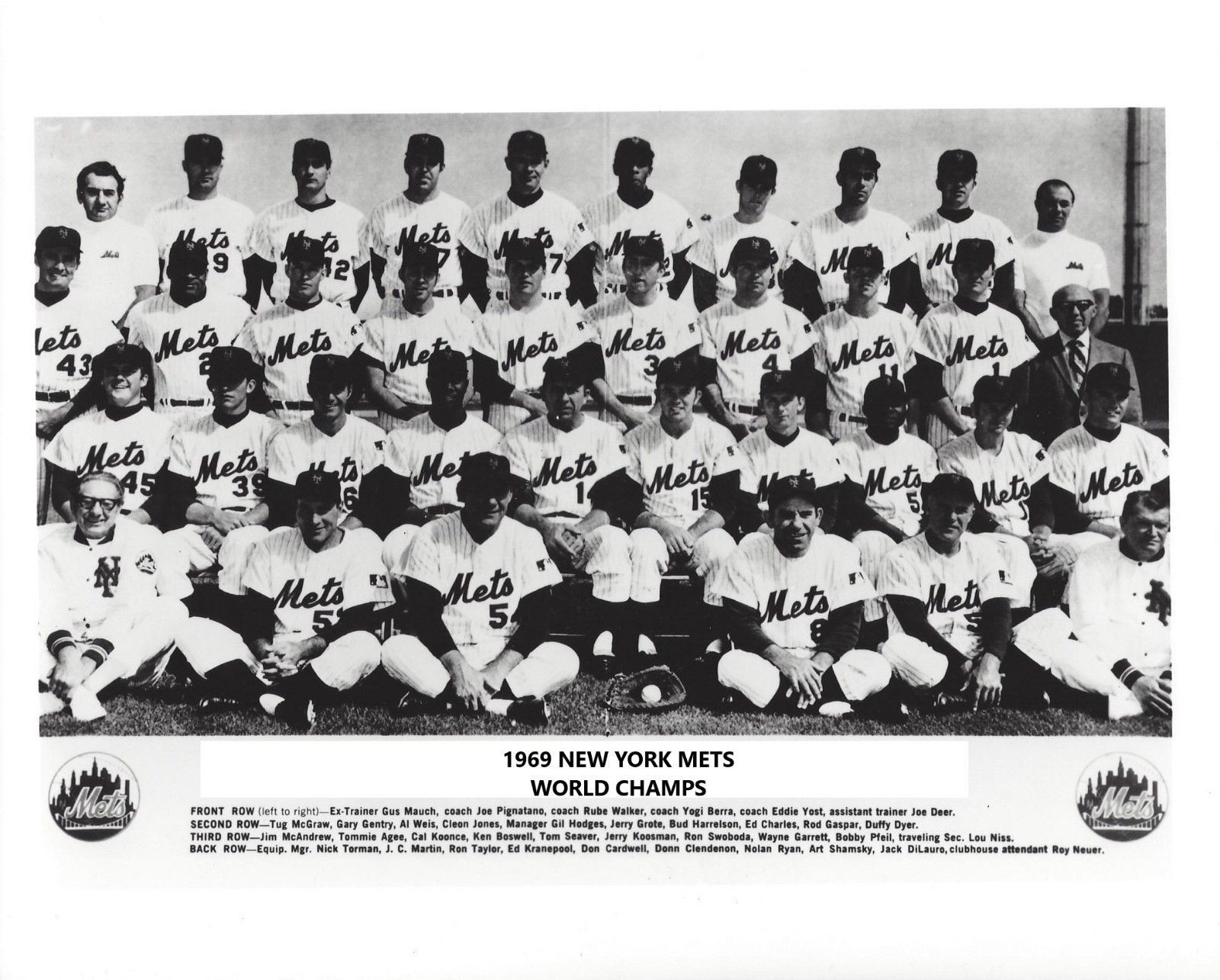 1969 NEW YORK METS 8X10 TEAM PHOTO BASEBALL MLB PICTURE NY WORLD CHAMPS