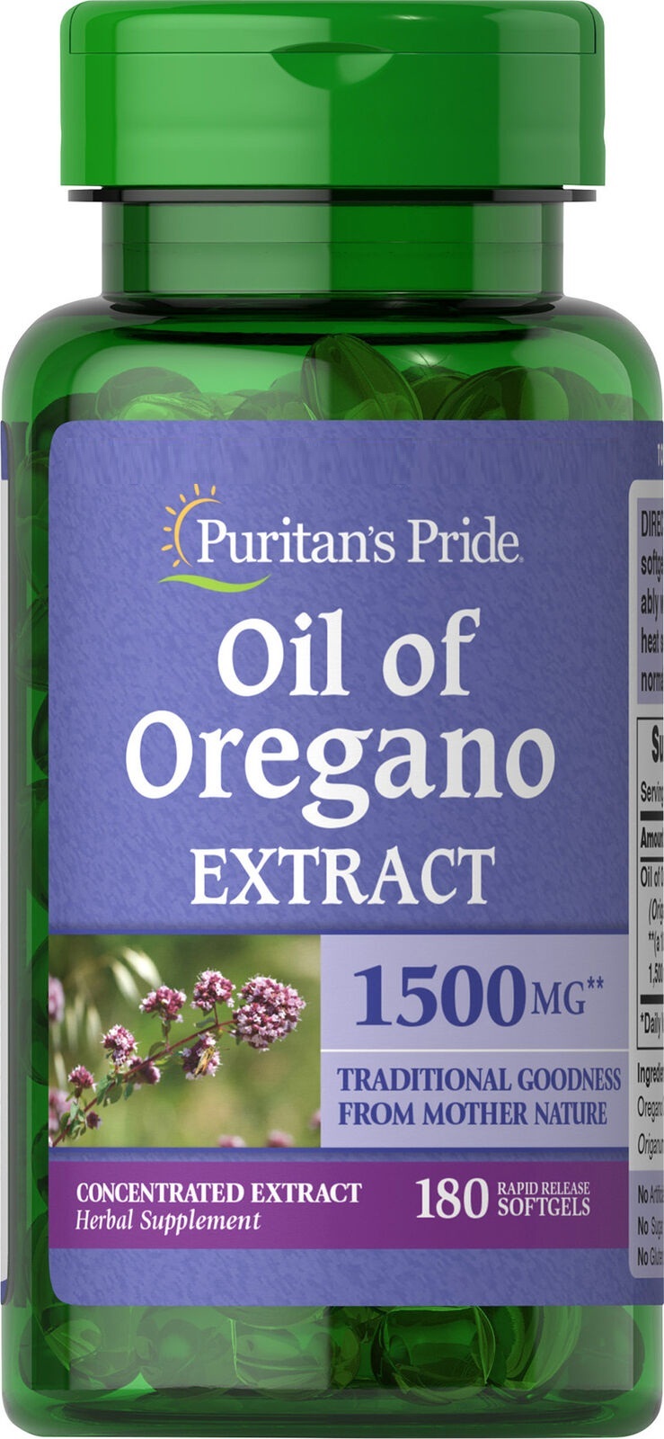 Puritan's Pride Oil of Oregano Extract 1500 mg 180 Softgels