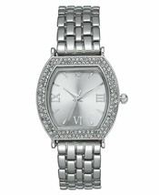 Charter Club Women's Silver-Tone Crystal Tonneau Case Bracelet Watch 28mm NEW