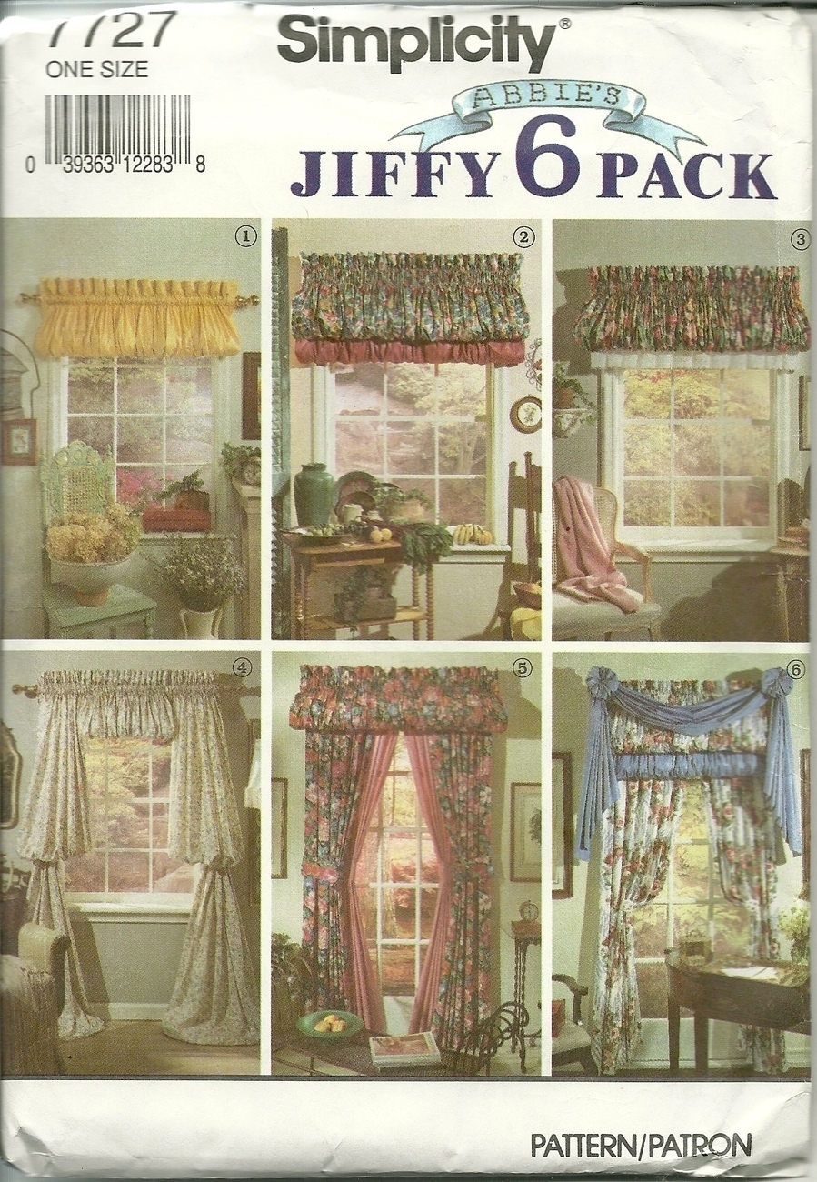 Simplicity Sewing Pattern 7727 Home Decor Curtains Drapes Valance Swag