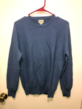 NWT J Crew Cotton-Silk Pique Sweater Blue Men's SZ Small  Retails $90 - $29.69