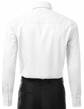 Berlioni Italy Men's Premium French Convertible Cuff Solid Dress Shirt White image 3