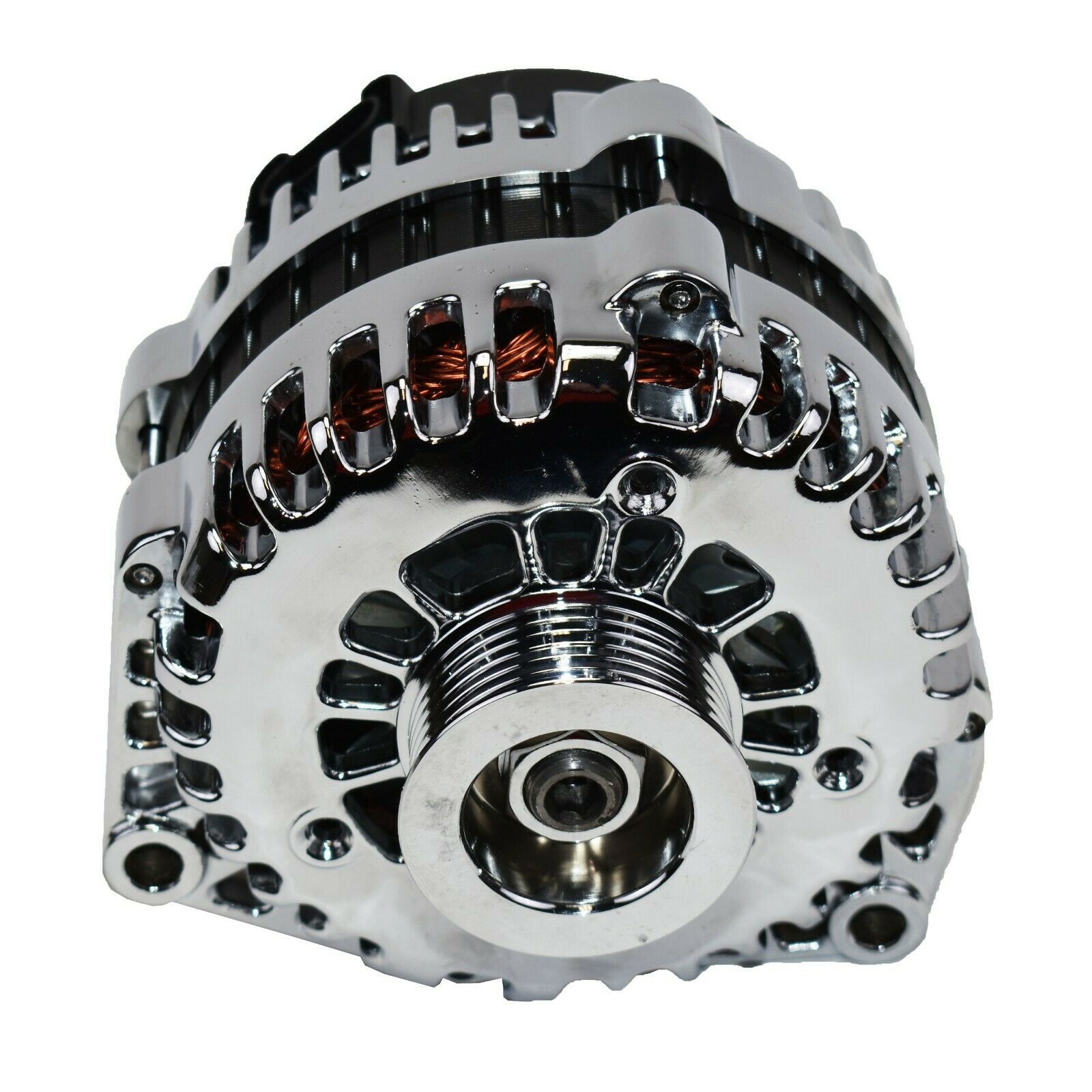 GM AD244 Style High Output 220 Amp Alternator Chrome Alternator