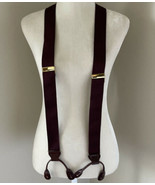 Trafalgar Men’s Suspenders Braces Burgundy Maroon Gold Adjusters Button ... - $29.11