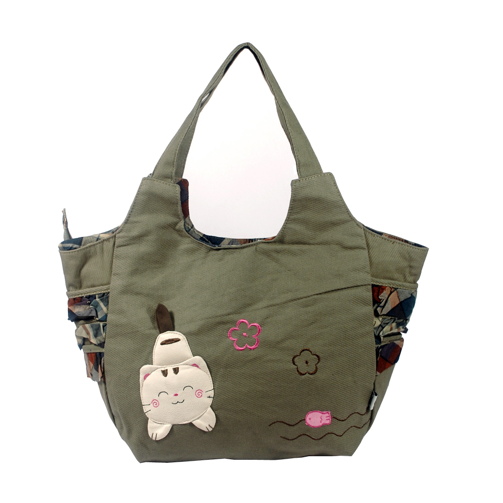 [Pretty Cat] Cotton Canvas Shoulder Bag Swingpack