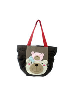 [Bear Family] Cotton Canvas Shoulder Tote Bag Shopper Bag - $26.99