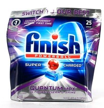 Finish Powerball 14.6 Oz Super Charged Quantum Max 25 Caps Dishwasher Detergent