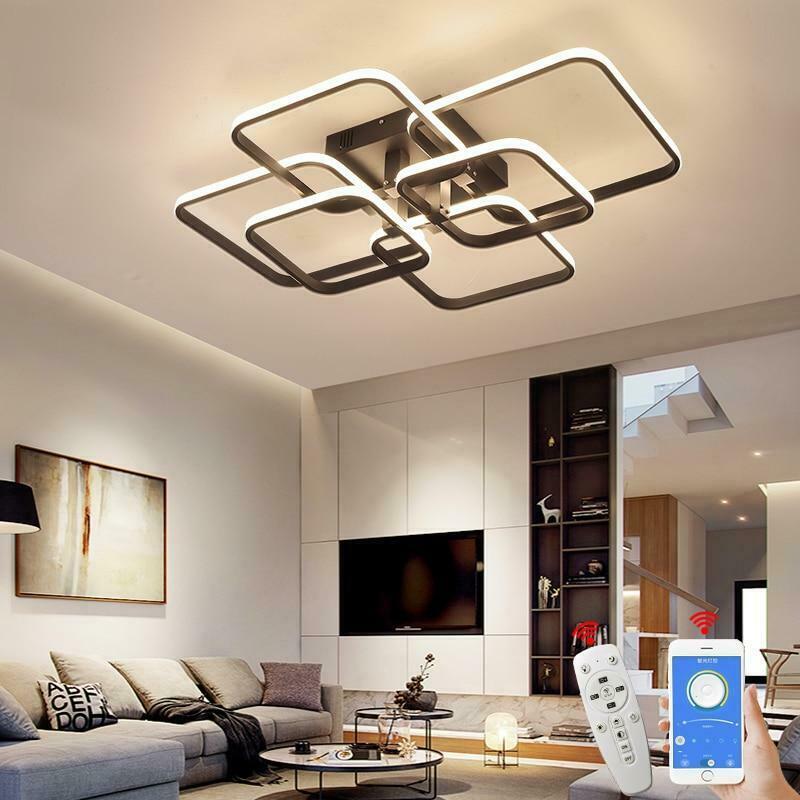 Rectangle Acrylic Aluminum Modern Led Ceiling Lights For Living Room Bedroom Rop