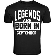Legends Are Born In September Birthday Month Humor Men Black T-Shirt Fat... - $14.69