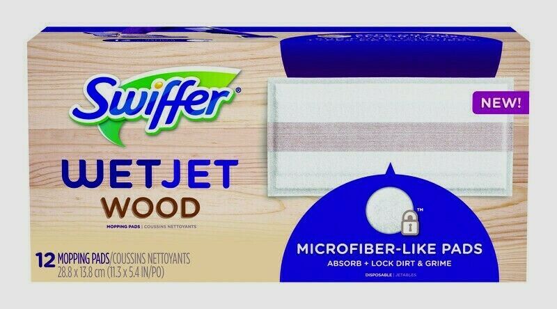 Swiffer WetJet WOOD Cloth Mop Refill 12pk Microfiber 11.3 W x 5.4 L 3700076562
