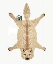 Hand Tufted Rug Wolf Animal Skin Wall Hanging Handmade Carpet for Living... - $149.00+