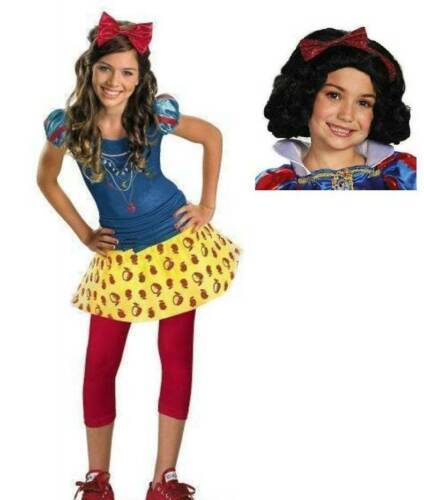 Girls Disney Princess Snow White Dress, Headband & Wig Halloween Costume- 10/12
