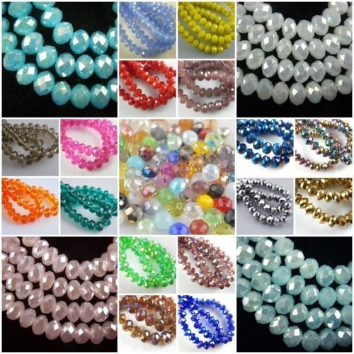 100 pcs HOT!Wholesale Glass Crystal Faceted Rondelle Spacer Loose Beads 3mm/4mm/