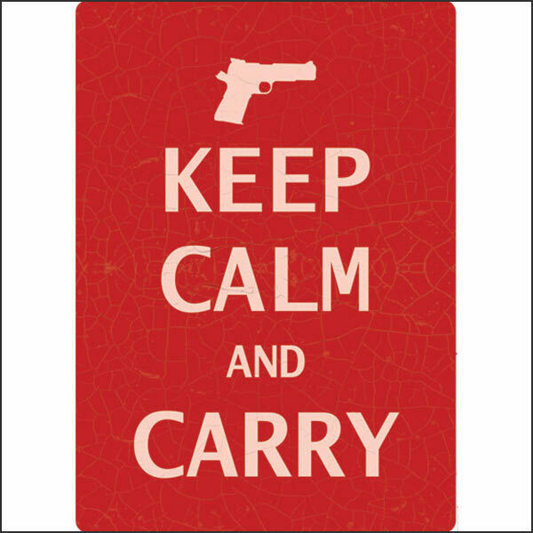 12 Inch X 17 Inch Rivers Edge Home Decor New Keep Calm And Carry Tin Sign U-1599