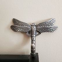 Pewter Dragonfly Wall Hook, Metal Coat Hooks, Brushed Satin Finish, Butterfly image 3
