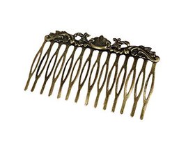 2Pcs Retro Bronze Hair Comb Flower Vine Cirrus Mini Comb Decorative Comb... - $19.39