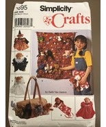 New Vtg Simplicity Crafts Pattern 7695 Tote Organizer Apron Clothes Bean... - $9.89