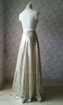 Gold Sequin Maxi Skirt Women Plus Size Sequin Maxi Skirt Holiday Sparkly Skirts image 11